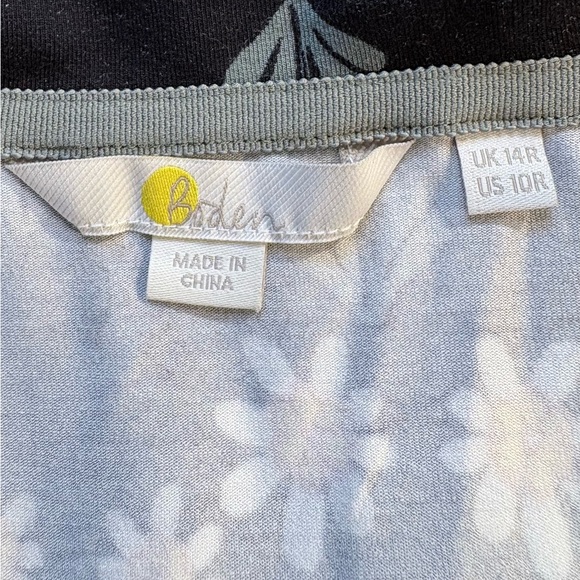 Boden Lavinia Jersey Floral Wrap Midi Dress Black Daisy Tie Waist Size 10💛 - Picture 7 of 10